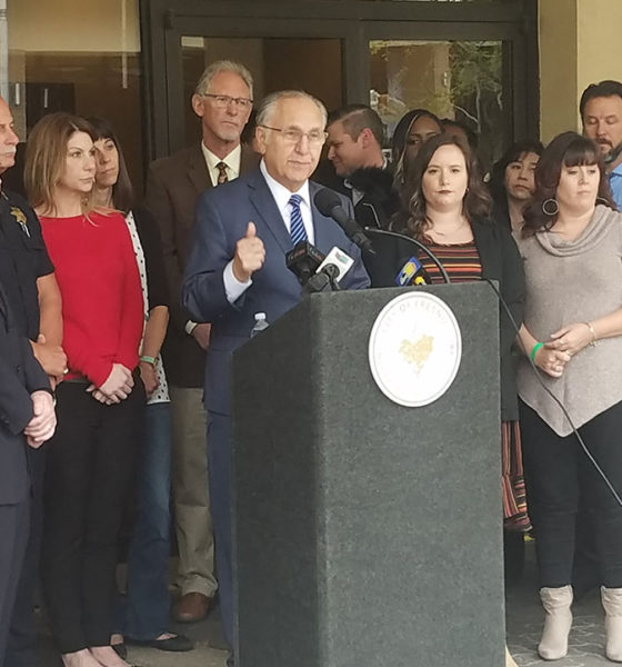 Photo of Fresno Mayor Lee Brand and other members of the Mayor's Initiative to Combat Human Trafficking