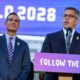 Photo of Los Angeles Mayor Eric Garcetti and Los Angeles Olympic Committee leader Casey Wasserman