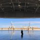 Virgin Galactic ground crew guiding the company carrier plane