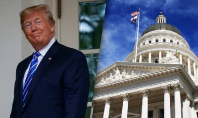 Composite of President Donald Trump and the California Capitol