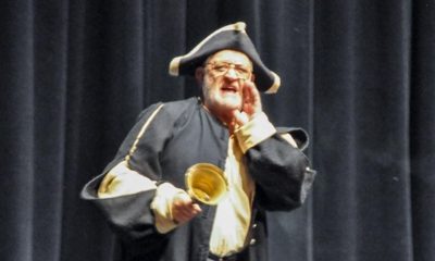 Photo of Raymond Ensher serving as the Town Crier for Valley Town Hall