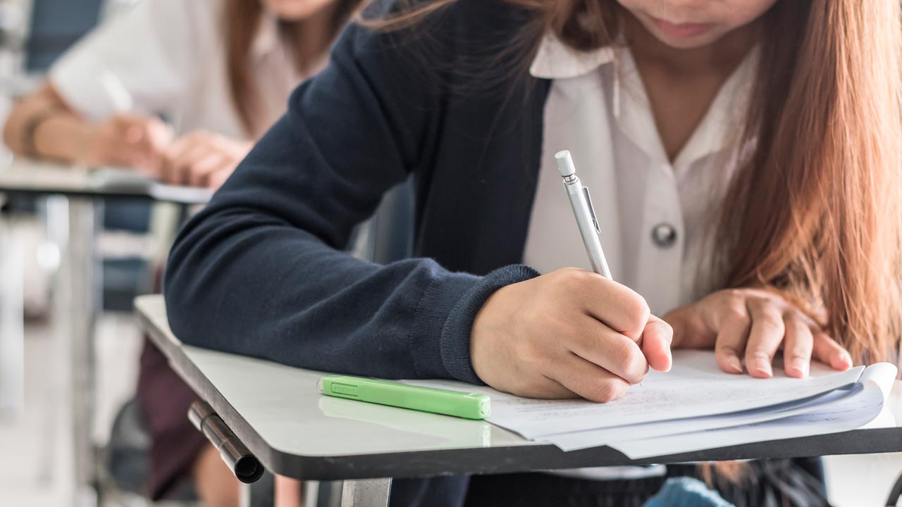Photo of a student in class
