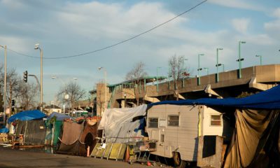 Photo of a homeless camp in Oakland