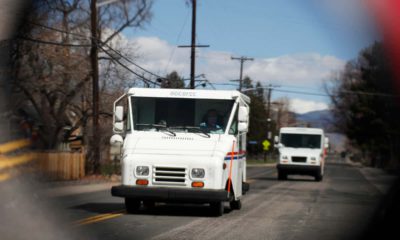 Photo of postal trucks
